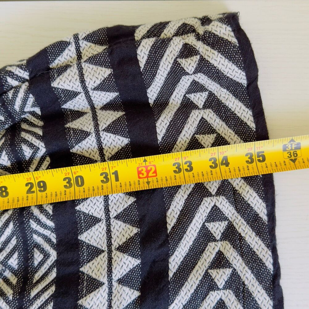 Maeve by Anthropology Dress Sz XSP Black White Geometric Print Tassels Bohemian - Picture 15 of 16
